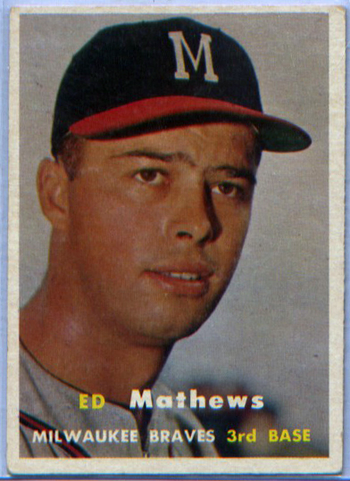 1957 Topps #250 Eddie Mathews product photo
